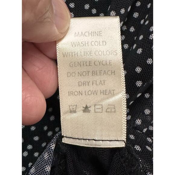 Max Studio Peasant Blouse Women's 1X Black W/ Gray Lightweight Spring - Picture 11 of 13